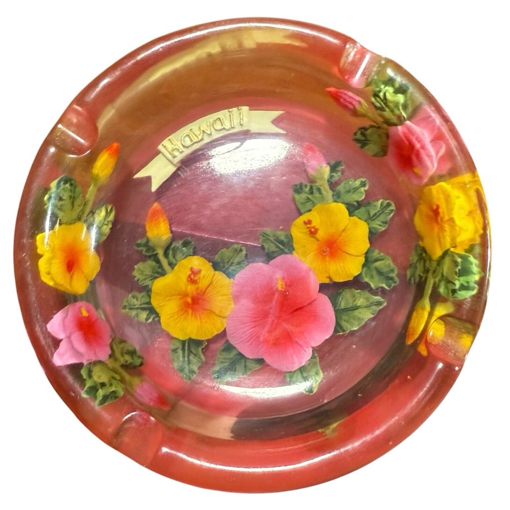Vintage Lucite Resin Acrylic Hawaii souvenir Ashtray/Trinket Bowl - Picture 5 of 14